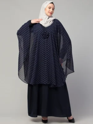 Aline Shrug abaya with Polka dot Cape