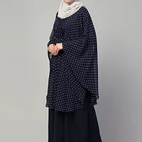 Polka Dot Abaya - finished stitching and hem detail