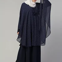 Polka Dot Abaya - styling and drape detail