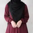 Muslim Closet Two Pieces Abaya Dress with Elasticated Sleeves Maroon