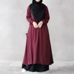 Two Piece Abaya Dress, Long Kurti with Skirt Bottom